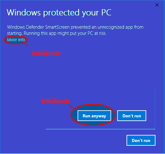 Windows SmartScreen piemērs
